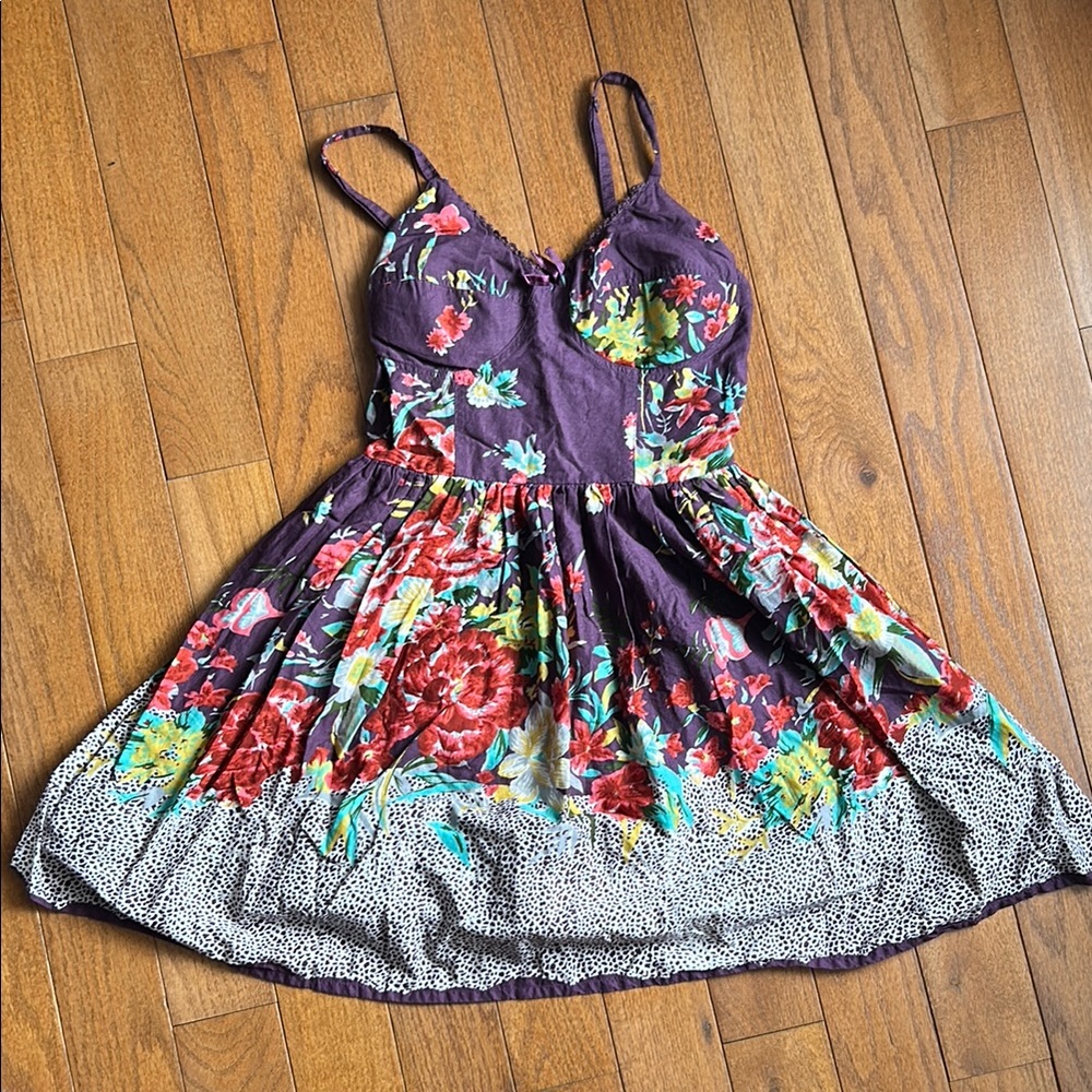 Fire Los Angeles Purple Red Sundress Spaghetti Strap Mini
